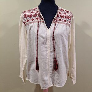Embroidered Tunic with Tassels